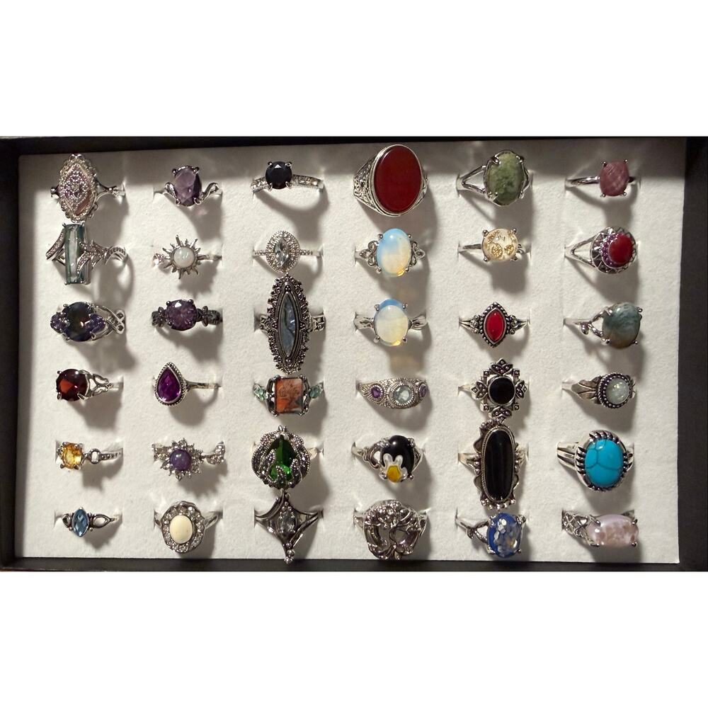 Bundle Silver Tone Costume Rings